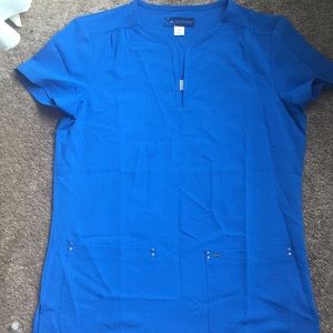 Koi sapphire blue scrub top. Size S